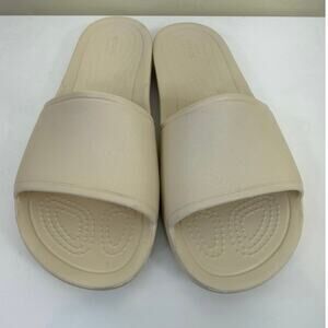 Crocs Women’s Slide Sandals Cream Beige Size 10 Comfort Slides